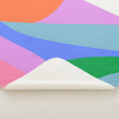 明るいカラフル鮮やか抽象芸術形状 シェルパブランケット (3/4)