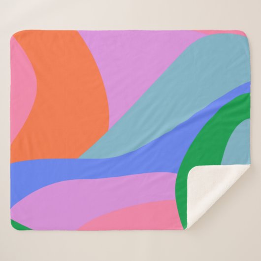 明るいカラフル鮮やか抽象芸術形状 シェルパブランケット (正面(横))