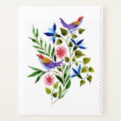 明るいカラフル鳥と花水色 プランナー手帳 (裏面)