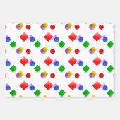 明るいカラフル黄色と青の誕生日ギフト ラッピングペーパーシート (正面)