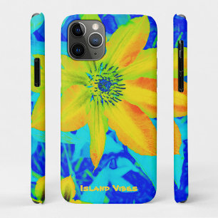 明るいカラフル黄色のオレンジ色のパーソナライズされた花 iPhone 11 PROケース