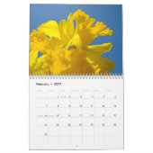 明るいカラフル黄色の水仙の花カレンダー カレンダー (2月 2027)