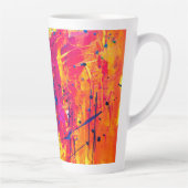 明るいカラフル(ばちゃばちゃ)跳ねる絵を描抽象芸術 カフェラテマグ (右)