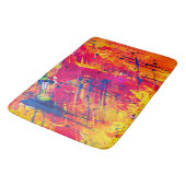 明るいカラフル（ばちゃばちゃ）跳ねる絵を描抽象芸術 バスマット (アングル)