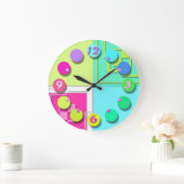 明るいカラフル ラージ壁時計 (ホーム)