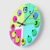 明るいカラフル ラージ壁時計 (傾斜)