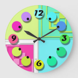 明るいカラフル ラージ壁時計
