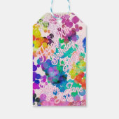 明るいカラフル《写真》ぼけ味グリーティングフォト誕生日 ギフトタグ (裏面)