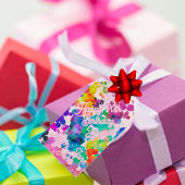 明るいカラフル《写真》ぼけ味グリーティングフォト誕生日 ギフトタグ