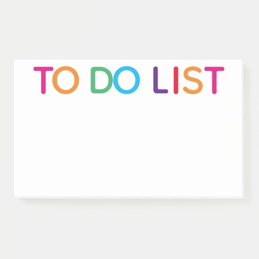 明るいカラフル To Do リスト 10 x 6 ポストイット (正面)