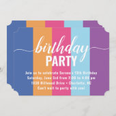 明るいカラーはっきりした見本誕生日 招待状 (正面/裏面)