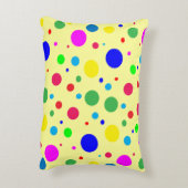明るいカラー水玉模様円アクセント枕 アクセントクッション (裏面(縦))