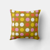 明るいカラー水玉模様。黄色、ピンク、白 クッション (裏面)
