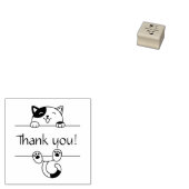 明るいカリコキャットピーキングありがとう1x1 ラバースタンプ (押印)