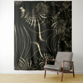 明るいカーキと暗い背景のシャープなカーブ タペストリー (インサイチュ)