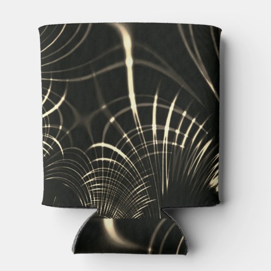 明るいカーキと暗い背景のシャープなカーブ 缶クーラー (裏面)