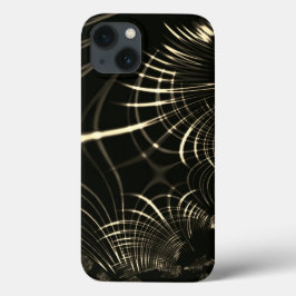 明るいカーキと暗い背景のシャープなカーブ iPhone 13ケース