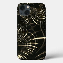 明るいカーキと暗い背景のシャープなカーブ iPhone 13ケース