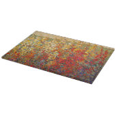 明るいガーデンウィルドフラワーの春壁画 カッティングボード (角)