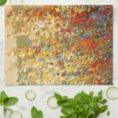 明るいガーデンウィルドフラワーの春壁画 キッチンタオル (折り畳み)