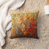 明るいガーデンウィルドフラワーの春壁画 クッション (ブランケット)