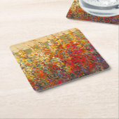 明るいガーデンウィルドフラワーの春壁画 スクエアペーパーコースター (アングル)