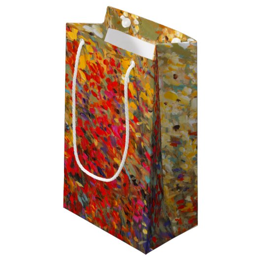 明るいガーデンウィルドフラワーの春壁画 スモールペーパーバッグ (正面アングル)