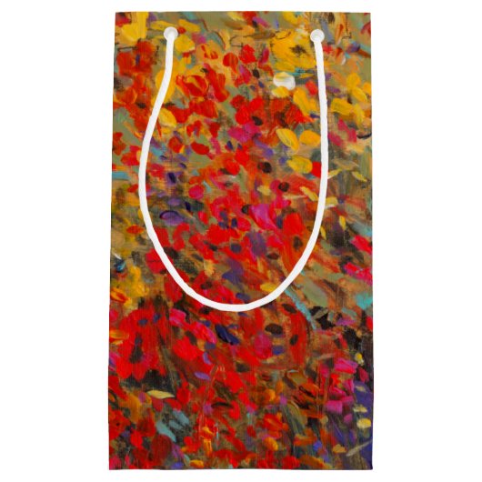 明るいガーデンウィルドフラワーの春壁画 スモールペーパーバッグ (正面)