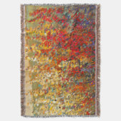 明るいガーデンウィルドフラワーの春壁画 スローブランケット (正面縦)