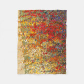 明るいガーデンウィルドフラワーの春壁画 フリースブランケット (正面)