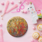 明るいガーデンウィルドフラワーの春壁画 ペーパープレート (パーティー)