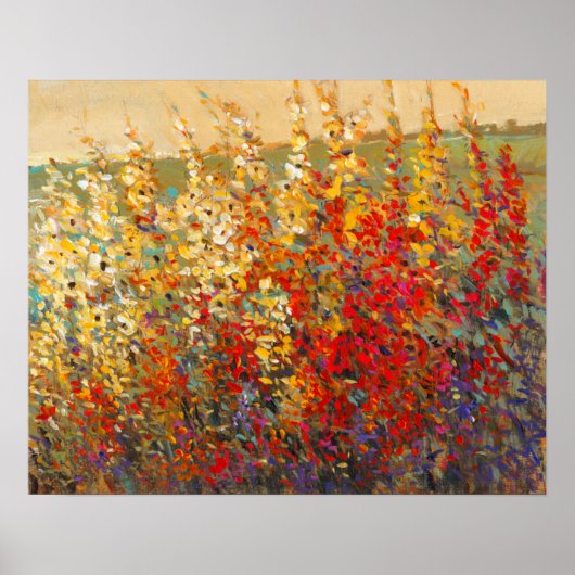 明るいガーデンウィルドフラワーの春壁画 ポスター (正面)