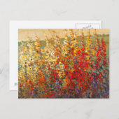 明るいガーデンウィルドフラワーの春壁画 ポストカード (正面/裏面)