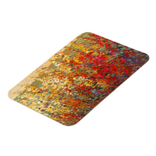 明るいガーデンウィルドフラワーの春壁画 マグネット (左側)