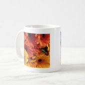 明るいガーベラの花、オレンジ色の黄色、フローラ コーヒーマグカップ (正面左)