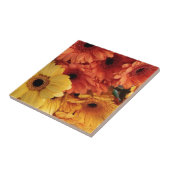 明るいガーベラの花、オレンジ色の黄色、フローラ タイル (側面)