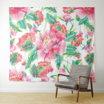 明るいガーリーピンクの花のパターン