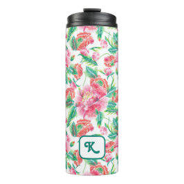 明るいガーリーピンクの花のパターン タンブラー