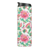 明るいガーリーピンクの花のパターン タンブラー (回転右)