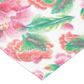 明るいガーリーピンクの花のパターン テーブルクロス (アングル)