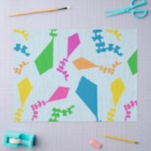 明るいキカラフルット飛んでいるパターン 薄葉紙 (クラフト)