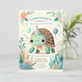 明るいキッズカメ誕生日パーティーの招待状 招待状 (スタンド正面)