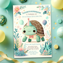 明るいキッズカメ誕生日パーティーの招待状