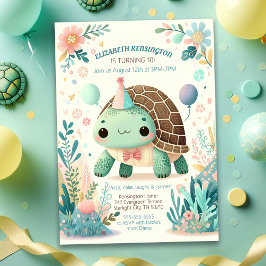 明るいキッズカメ誕生日パーティーの招待状 招待状