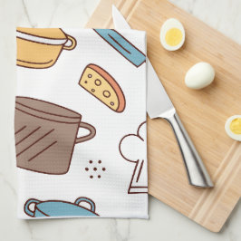 明るいキッチンドードルパタンタオル キッチンタオル