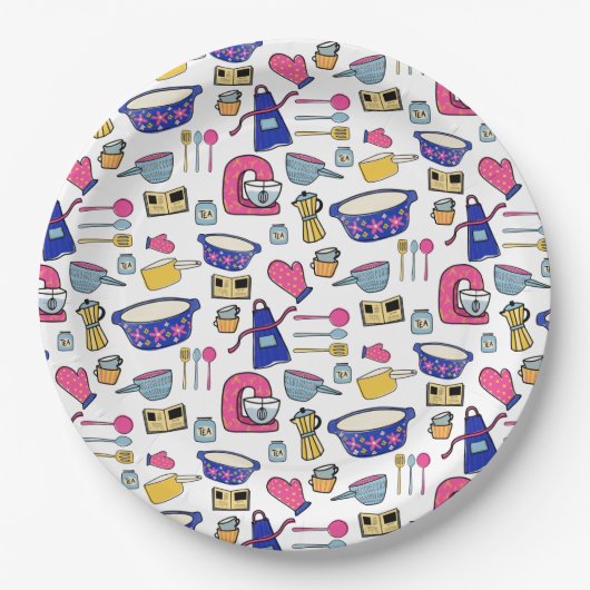 明るいキッチン器具シェフケーキベイカー ペーパープレート (正面)