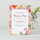 明るいキャンディカラフルー甘いオレンジのクリスマスパーティー 招待状 (スタンド正面)