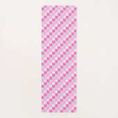 明るいキャンディピンクと白のチェックパターン ヨガマット (裏面)