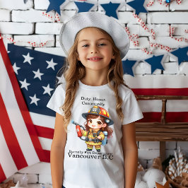 明るいギアで勇敢な消防士 Tシャツ