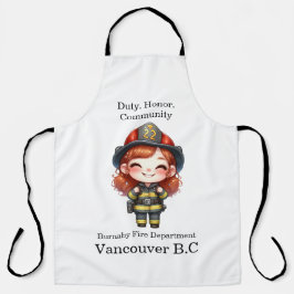 明るいギアの陽気な消防士 エプロン